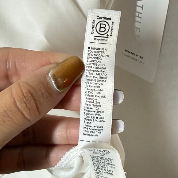 NEW Athleta Stratus II Tee Plus Size 2X White Scoop Neck Activewear Athleisure - Picture 11 of 11